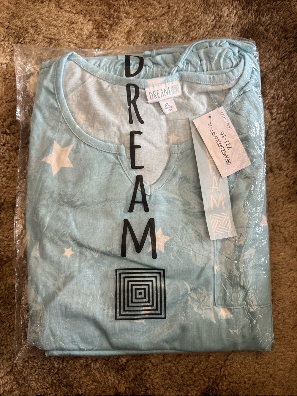 LuLaRoe Light Blue Star Dreamy Pajama set